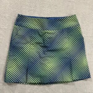 Nike Golf‎ Skort Womens 6 Athletic Plaid Blue Green Short Babydoll